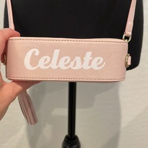 Customized vegan leather camera bag with tassel